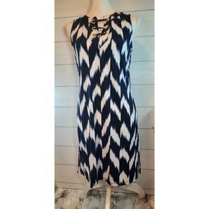 Michael Kors Womens Dress Sleeveless Navy Chevron Size XS